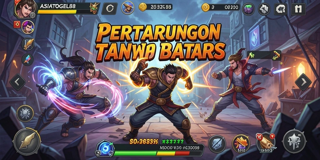 Tampilan gameplay menegangkan dalam ASIATOGEL88 saat karakter bertarung.