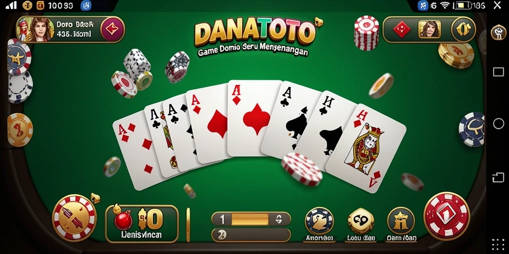 Tampilan gameplay seru dalam permainan Domino DANATOTO.