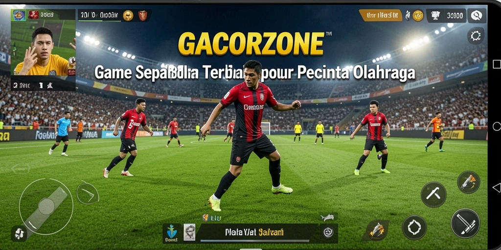 Gameplay GACORZONE menampilkan aksi sepak bola yang mendebarkan.