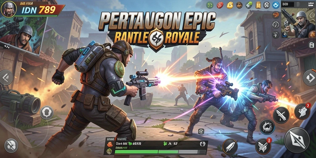 Screenshot IDN789 menampilkan momen intens di medan perang Battle Royale.