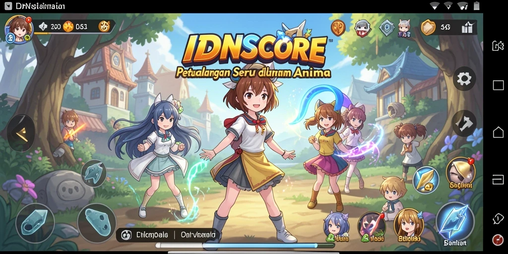 Tangkapan layar menunjukkan aksi seru gameplay Anime IDNSCORE.