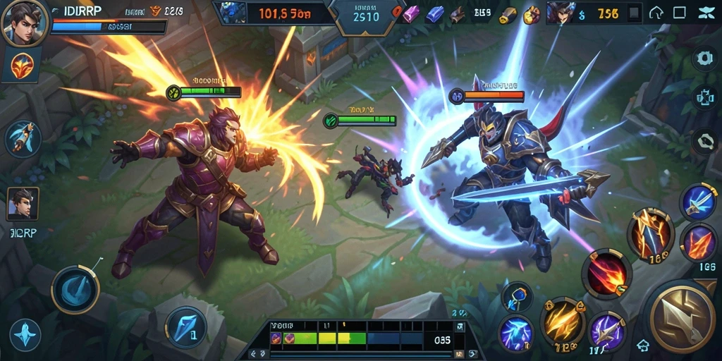 Tangkapan layar gameplay IDRRP dengan karakter beraksi di arena pertempuran.
