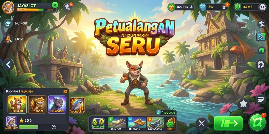 Screenshot gameplay JAYASLOT menampilkan eksplorasi dunia yang luas dan beragam.