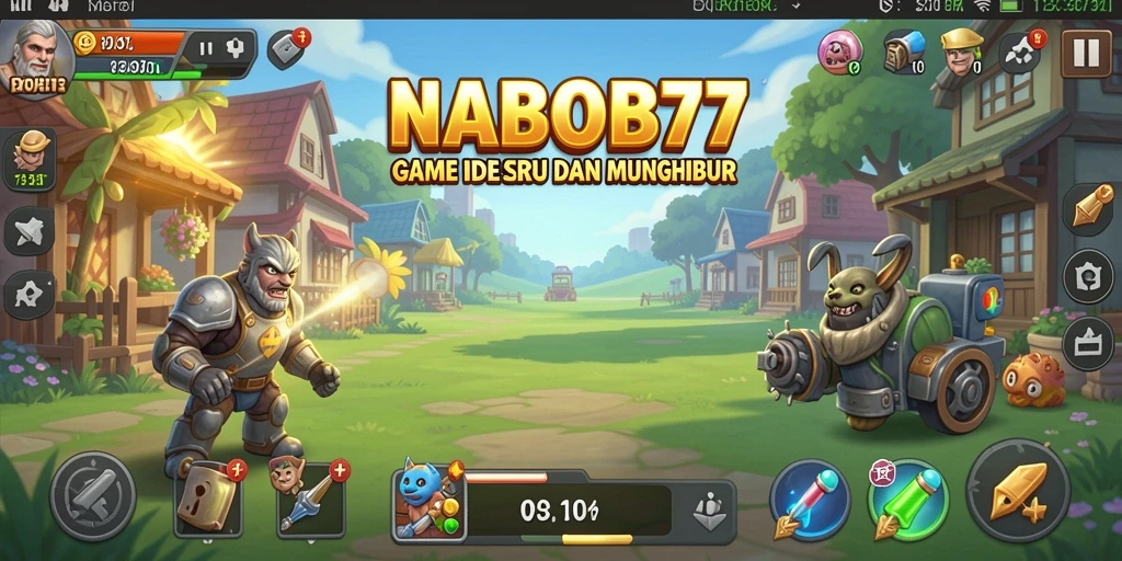 Screenshot gameplay NABOB77 menampilkan karakter dan upgrade seru dalam game Idle.