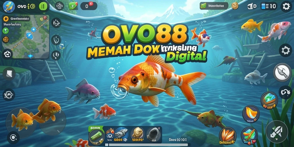 Tampilan gameplay OVO88 yang seru dan interaktif saat memancing.