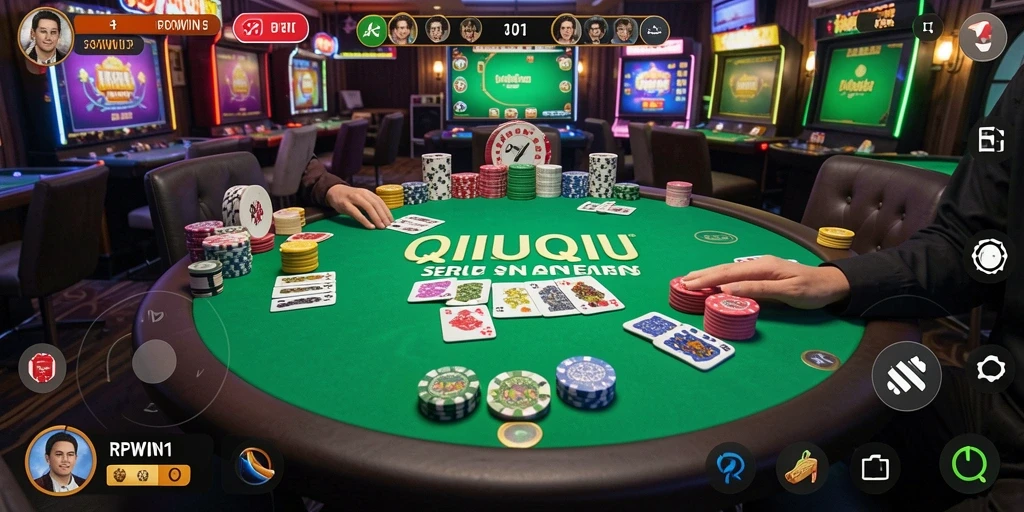 Tampilan gameplay QiuQiu yang seru dan kompetitif.