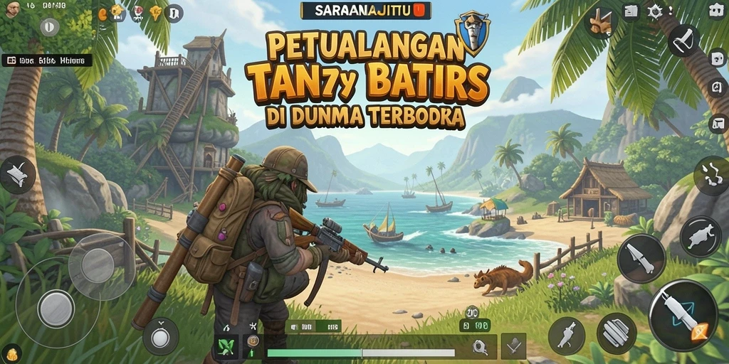 Screenshot SARANAJITU menampilkan pemain menjelajahi dunia yang indah dan beragam.