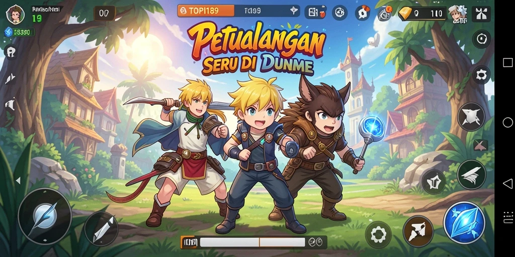 Screenshot dari gameplay seru di dunia Anime TOPI189.